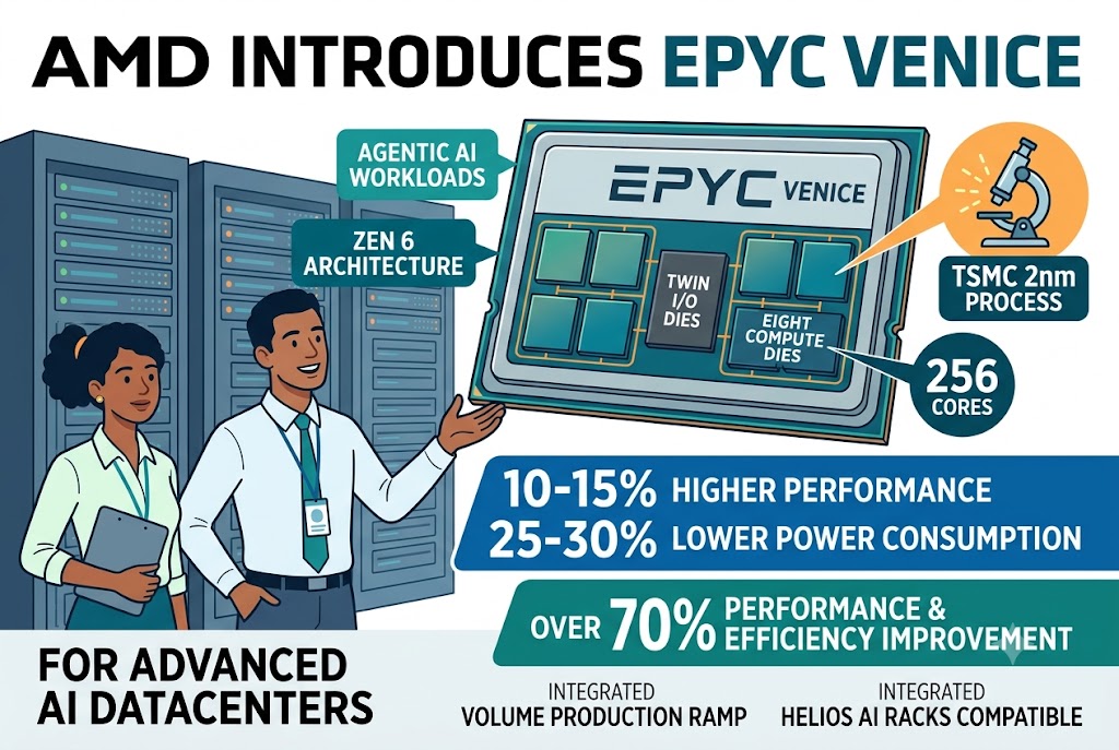 AMD Unveils EPYC Venice: A 256-Core Zen 6 Monster Built for Agentic AI