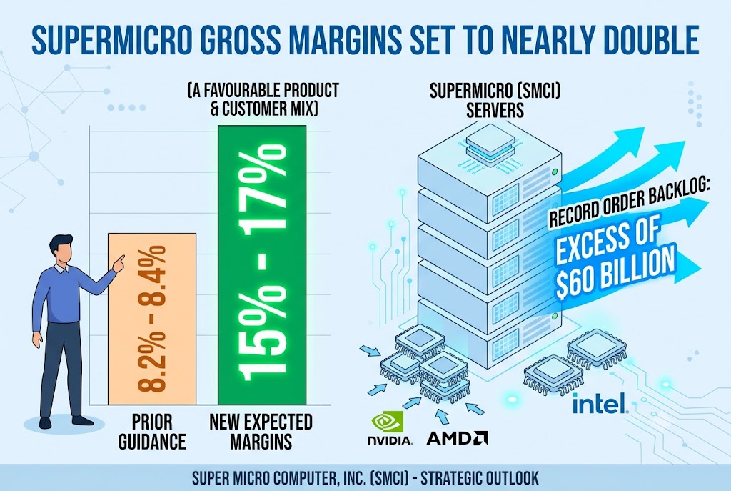Supermicro Stock Jumps on Gross Margin Raise Amid Record $60 Billion Backlog
