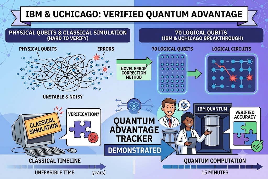 IBM and University of Chicago Achieve Verified Quantum Advantage with 70 Logical Qubits
