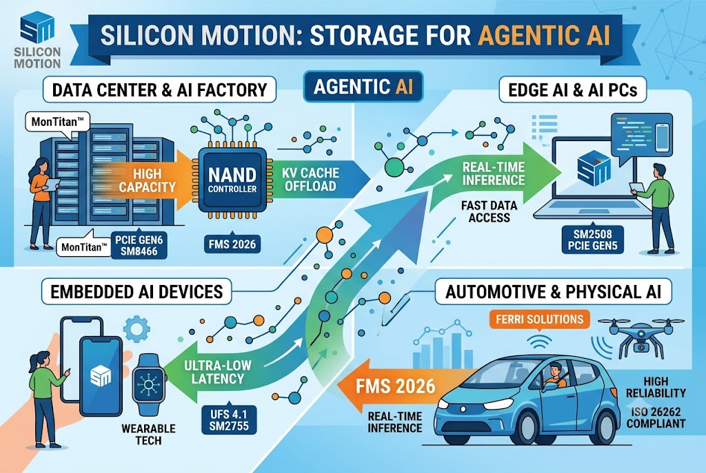 Silicon Motion Unveils Next-Gen AI Storage Solutions at FMS 2026
