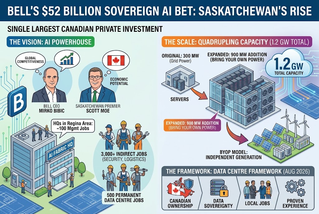 Sovereign Ambition: Bell’s $52 Billion Bet Turns Saskatchewan Into Canada’s AI Powerhouse