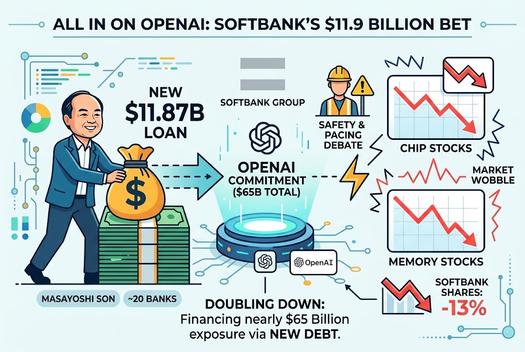 All In on OpenAI: SoftBank Secures $11.9 Billion Loan as AI Stocks Wobble
